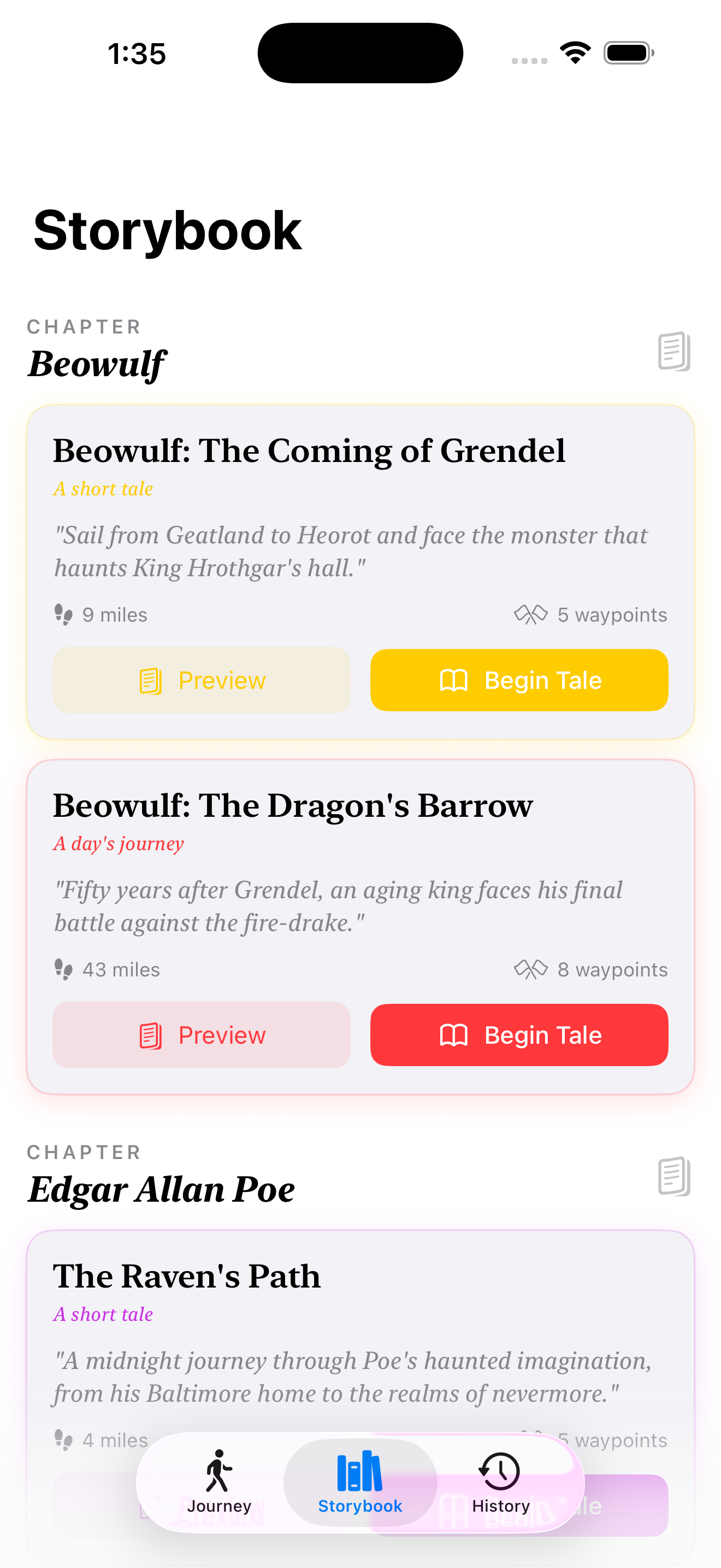 Storybook - Browse available quests